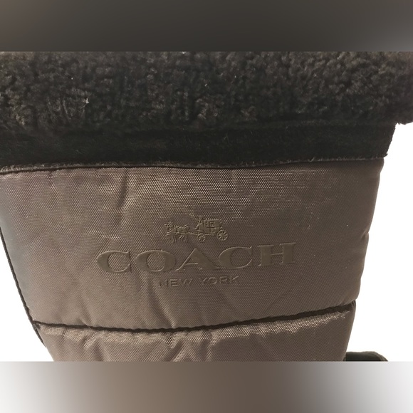 Coach Sherman suede black winter mid calf boots women size 9.5 B - Picture 7 of 9